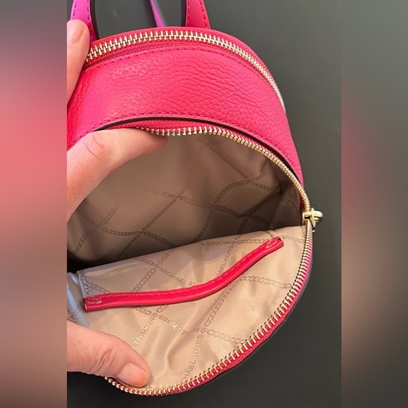 Michael Kors, hot pink leather backpack with gold studded details. NWOT. - Picture 6 of 6
